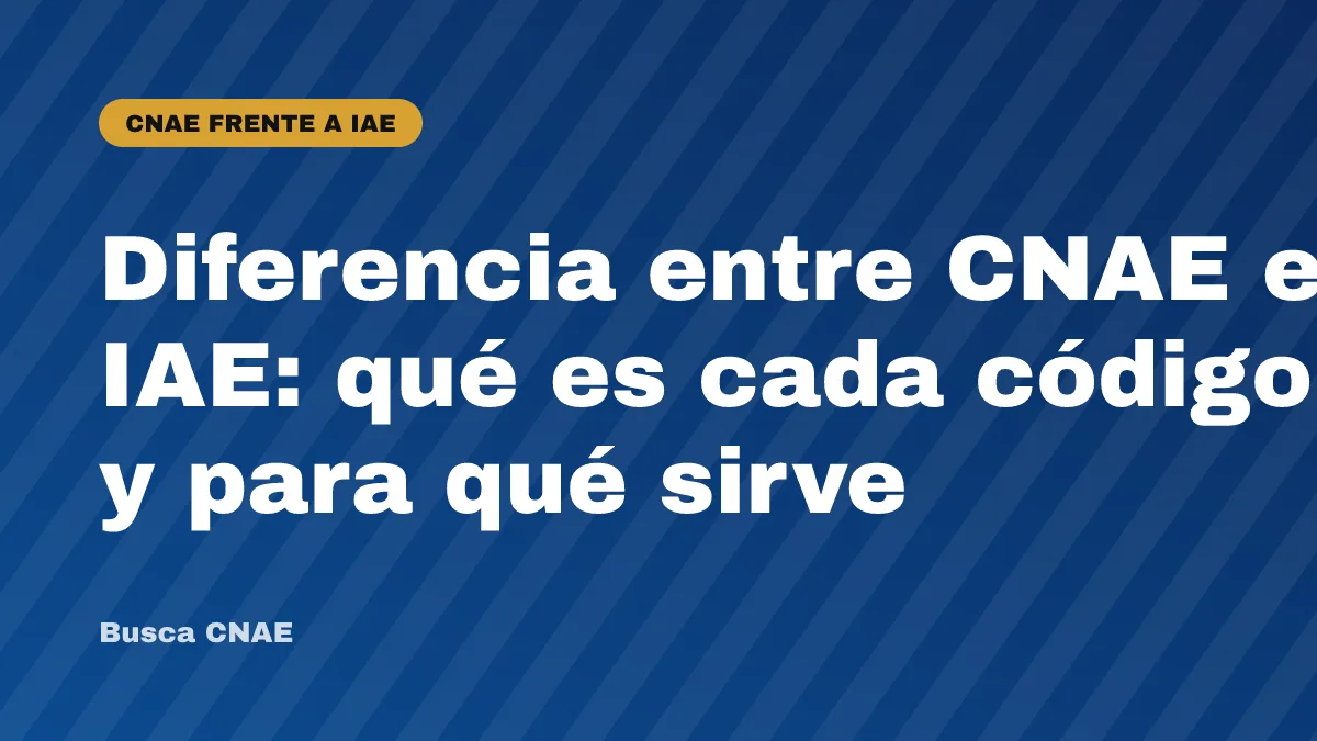Diferencia entre CNAE e IAE: qué es cada código y para qué sirve